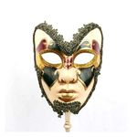 YUFENG Venetian Style Handmade Mask on Stick for Masquerade Ball,Handheld Mascarade Full Mask