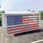 Tentproinc RV Awning Sun Shade Screen 7' X 15' 3'' ( American Flag ) Gray Mesh Sunshade Camper Trailer Awning Shade Screen UV Blocker Completed Kits