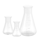 Hemobllo Erlenmeyer Flask - 3Pcs Plastic Flask Conical Flask for Laboratory Students Kids Educational Learning Toys - 50ml+100ml+500ml