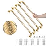 4 Pack 32 Inch Shower Grab Bar, YuanDe Gold Bathroom Grab Bar Handle w/Anti-Slip Knurled Grip, Stainless Steel Bath Balance Bar, 1.25" Diameter Safety Hand Rail Support,Handicap Injury Elderly Senior