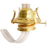 GXFCCYXT Oil Lamp Burner #2 for Antique Lamps Oil Lamp Replacement Kerosene Lamps Parts with Reduction Collar and Cotton Lamp Wick Fits Holds a 3 Inch Base Chimney - Gold