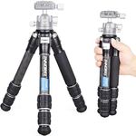 INNOREL 10-Layer Carbon Fiber Mini Tripod CT223C Desktop Tripod with Low Position Macro Shooting, Tabletop Camera Tripod, Compact Lightweight Portable for Digital DSLR, DV Video, Max Load 22lb/10kg