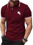 GRECIILOOKS Solid Regular Fit Polo Casual for Men Stylish Latest | Half Sleeve T Shirt (GL-MT-1134_Maroon S)