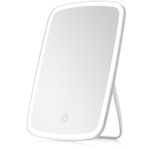 NEZZOE Rechargeable Makeup Mirror with Lights, Portable Travel Lighted Vanity Mirror, Dimmable Touch Screen Tabletop LED Make up Mirror