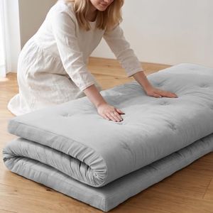 ZonLi Japanese Floor Futon Mattress 4" Thicken Tatami Mat Sleeping Pad 100% High Density Foam Foldable Dormitory Pad Tatami Mattress,for Floor Lounger Adult Pillow Bed Queen Size
