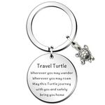 QMVMV Travel Turtle Keyring Cute Turtle Gifts for Women Men - Good Luck Charm Keychain for Her Sister BFF Best Friends Colleague Graduation