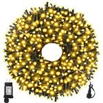 Green Convenience Upgraded 105FT 300 LED String Lights with End to End Plug, Christmas Tree Lights Outdoor Indoor Fairy Lights for Holiday Party Wedding Christmas Decoration (Warm White)