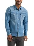 Lee Men's Heritage Western Shirt, Light Worn in Wash, 38/40