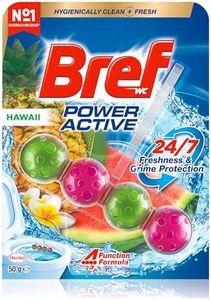 Bref Power Active with 4 Function Formula Toilet Foaming Cleanser (50g), Toilet Freshener with Hawaii Scent, Hanging Toilet Bowl Cleaner to Deep Clean Toilet