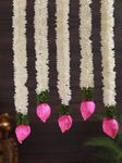 TIED RIBBONS 5 Pcs Lotus Hangings for Diwali Decoration Home Decor Wall Door Mandir Pooja Room Office Birthday Wedding Stage Backdrop Decorative Items (37.3 cm Each) Artificial Mogra Flowers Garlands