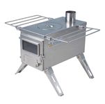 Winnerwell Nomad Medium Tent Stove | Tiny Portable Wood Burning Stove for Tents, Shelters, and Camping | 800 Cubic Inch Firebox | Precision Stainless Steel Construction | Includes Chimney Pipe