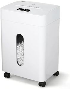 Low Noise 42dB Paper Shredder for Home, 15-Sheet Cross Cut, 30-min Runtime, CD/Credit Card Office Shredder, 6.6 Gallons Wastebasket, P-4 High Security, White