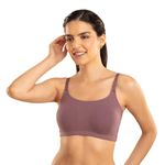 NYKD Women's Cotton Wire Free Casual Bralette T-Shirt Bra Bra, NYB165, Flint, M, 1N