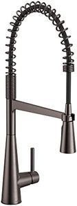 Moen 5925BLS Sleek One Handle Pre-Rinse Spring Pulldown Kitchen Faucet with Power Boost, Black Stainless