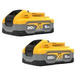 DEWALT Powerstack 20V MAX Battery, Rechargeable, 5Ah, Lithium Ion, 2-Pack (DCBP520-2)