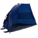 Pop Up Beach Tent- Sun Shelter for Shade with UV Protection, Water and Wind Resistant, Instant Set Up and Carry Bag By Wakeman Outdoors (Blue)