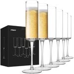 Set of 6 Crystal Champagne Flutes C