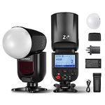 NEEWER Z1-C TTL Round Head Flash Speedlite for Canon with Magnetic Dome Diffuser, 76Ws 2.4G 1/8000s HSS Speedlight, 10 Levels LED Modeling Lamp, 2600mAh Battery, 480 Full Power Shots, 1.5s Recycling