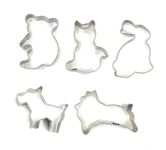 Prime Bakers and Moulders Stainless Steel Cookie Cutter Set 5 Animal Shapes Cake Decoration Fruit/Food Cutting Clay Craft for Kids