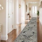 HY HAO YUN LAI Long Runners for Hallways, 20ft Washable Hallway Runner Rug,Long Ultra Soft Kitchen Runner Rug,Non Shedding Accent Farmhouse Runner Rugs (Black,3x20)