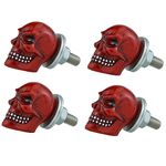 Abfer Skull License Plate Screws Covers Car Plates Fasteners 4PCS Anti-Theft Screw Bolt Kit Fit for Most Trucks Motorcycles Vehicle Cars (Red)