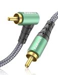 RAWAUX RCA Cable 2M, 90 Degree RCA to RCA Digital Audio Coaxial Cable Right Angle Subwoofer Cable Stereo Phono Cable for Amplifier, Speakers, Soundbar, Home Cinema and HiFi Systems
