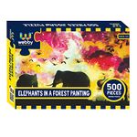 Webby Elephants in A Forest Painting Jigsaw Puzzle, 500 Pieces