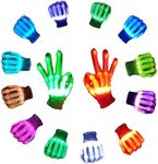 COTRUERE 12 Color Led Light up Gloves Cool Finger Flashing Toys Rave Party Favor Gifts for Boys Girls Halloween Christmas Easter Basket Birthday Parties for Kids Teens Adults（1 Pair）