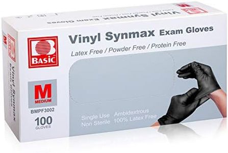 UC Global Trade Inc Black Disposable Vinyl Exam Gloves Latex Free Powder Free for Household Cleaning, Food Safe, Patient Care, Pet Care, Law Enforcement, 100 Count, Medical Grade, Medium