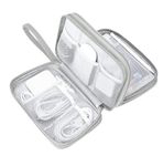 SaleOn Portable Storage Organizer for USB Cable, Earphone, Power Bank,Charger, Hard Disk & Digital Gadgets (Light Grey, 9x6 Inch)