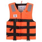 punjan Professional Life Jacket Adult Upto 120 kg Swim Boating Vest Life Jacket Snorkeling Floating Swimming Surfing Water Sports Life Saving Jacket Water Sport (Orange)