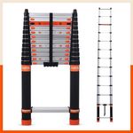 Bathla 12.5 ft Aluminium Telescopic Ladder | 2-Year Manufacturer Warranty | Portable & Compact | Made in India (13 Step - 3.8 mtr)