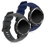 kwmobile Straps Compatible with HONOR Watch GS Pro Straps - 2x Replacement Silicone Watch Bands