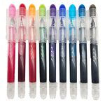 9pcs Disposable Fountain Pens Set, Colored Ink Fountain Pens for Writing, Smooth Writing Multicolor Art Supplies for Sketching, Journaling, Calligraphy and Doodling, 9 Basic Colors.