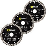 3PCS Diamond Cutting Disc Turbo Saw Blade 4 1/2 Inch - Diamond Saw Blade for Cutting Stone, Marble, Granite, Brick, Masonry, Paving Flag, Concrete - Diamond Blade for Angle Grinder