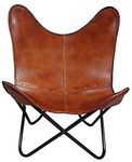 Leather Living Room Chairs Cover-Butterfly Chair Replacement Brown Cover-Handmade Genuine Leather Cover