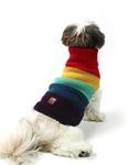 Lana Paws Rainbow Dog Winter Sweater for Large/Big Built Golden Retrievers, Labradors, German Shepherds & Similar, Size 30