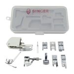 SINGER Presser Foot Accessory Kit, Including 9 Presser Feet, Twin Needle and Case, Clear, 8 x 4.5 x 1 inches, U2-SU5-021