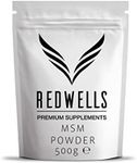 MSM Powder REDWELLS Crystalline Methyl Sulfonyl Methane GMO Free - 500g Pack