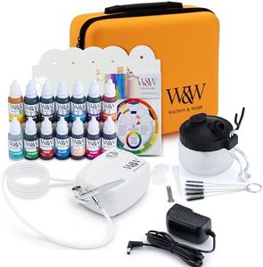 Airbrush Cake Decorating Kit Little Airbrush Including 13 Colours Stencil 1 x Airbrush Cleaning Solution and Pot Cleaning Brushes Colour Wheel & Case