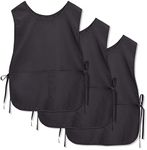 Okuna Outpost Black Cobbler Aprons with Pockets, Unisex Work Smocks (3 Pack, 19 x 28 In)