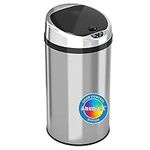 iTouchless Automatic Touchless Sensor Kitchen Trash Can - Stainless Steel – 8 Gallon / 30.3 Liter – Round Shape – Odor Control System