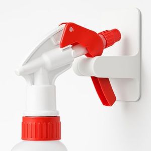 Crebri Wall Hooks for Spray Bottle, Salf-Adhesive Spray Bottle Holder, for Spray Bottles up to 32 oz - White, 2 Pack