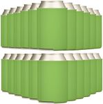 TahoeBay Blank Beer Can Cooler Sleeves (25-Pack) Bulk Sublimation Blanks for Vinyl Plain Collapsible Foam Can Sleeves Coolers for Soda Cans & Bottles Black White Assorted Solid Color (Pear Green)