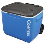 Coleman 60 QT, Insulated Chest with Wheels 56 L, Cool for 4 Days, Unisex Adult, Blue, 57 x 44 x 45 cm