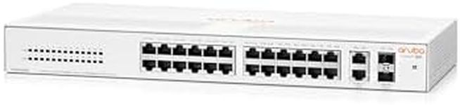 HPE Networking Instant On Switch Series 1430 26-Port Gb Unmanaged Layer 2 Ethernet Switch | 26x 1G | 2X SFP Uplink Ports | Fan-Less | US Cord (R8R50A#ABA)