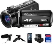 4K 30MP Video Camera Camcorder 10X Optical 120X Intelligent Zoom, Auto Focus Vlogging Camera 3.0" IPS Touch Screen Digital Camera with Microphone, Remote Control, 32G SD Card, 2 Batteries, Tripod