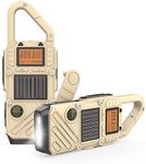 Walkie Talkies for Adults Rechargeable, FM/NOAA Emergency Radios with Weather Alerts, LED Flashlight & SOS Alarm, Solar Powered Hand Crank Long Range 2 Way Radios Walkie Talkie with USB Charged