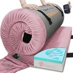 KingChii Memory Foam Camping Mattress, Portable Roll Up Sleeping Pad for Travel & Guest Bed for Sleepover with Waterproof Cover & Travel Bag