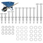 Wheelbarrow Handles Bolts Kit Replacement 5/16 Stainless Nuts and Bolts,Furniture Beds Sofa Table Chairs Wheelbarrow Handles Replacement Kit 4", 3", 2-1/2" and 1" inches Long - 12 Pack